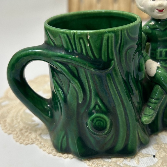Treasure Craft Green Pixie Elf Tree Stump Cigarette holder with Ash Tray - Picture 8 of 14